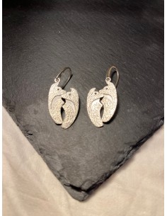 Pendientes dos zorros martelé