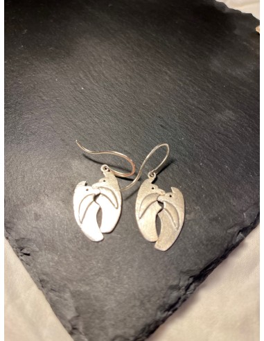 Pendientes dos zorros martelé