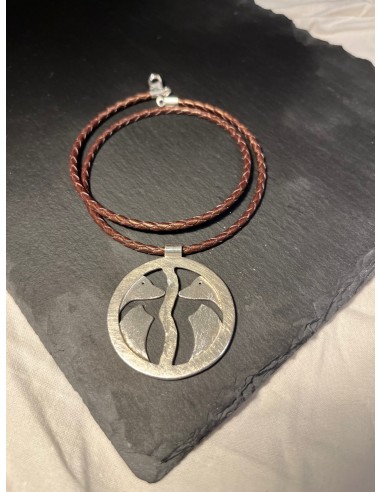 Colgante con Siluetas Zorros en plata de...