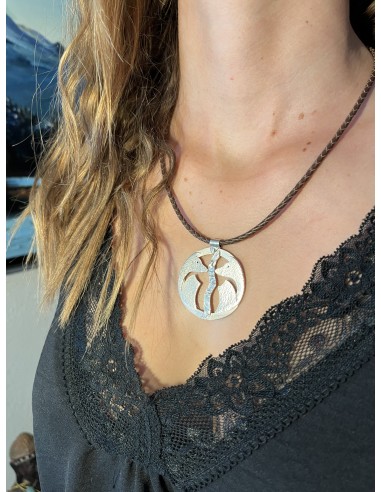 Colgante con Siluetas Zorros en plata de...